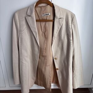Jil Sander Cream Blazer - Good Condition, Size 38